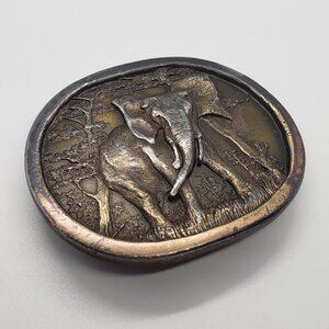 Elephant Belt Buckle - Indiana Metal Craft - Vintage 1977